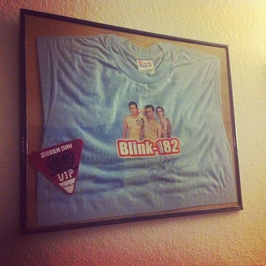 this autographed t-shirt is about 12 years old.
got it signed when i was at the music video shoot for
Blink 182’s “Man overboard” video.
I was known as the sweetheart with the donuts at 7 AM.
best day of my life.
all 3 were absolute...