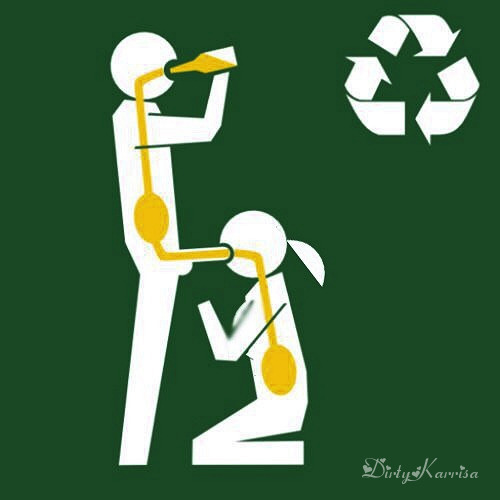 hardcore-misogynist:  Do not waste, recycle! Men drink from the bottle, women drink directly from the cock! Women = Urinals 