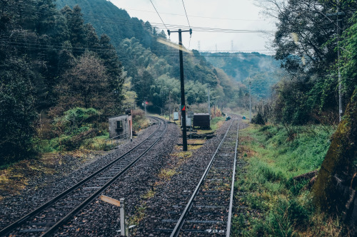 One hour of walking in the rain from the Shin-Iwakuni Station to the wooden arch Kintaiyo bridge, pa