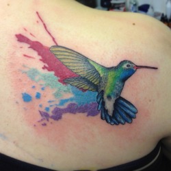 fuckyeahtattoos:  Humming Bird tattoo done