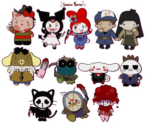adoredmarigold:Sanrio but make it horrorwow this started off as a silly idea but