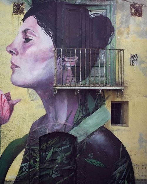 A mural by @bosoletti in Bonito, Italy.  #streetart #graffiti #art #urban #urbanart #museum #artsy #