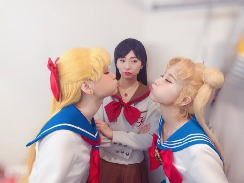 landofanimes: Yu Nakanishi as Minako AinoMIka Taguchi as Rei HinoReona Samejima as Usagi Tsukino ~Sh