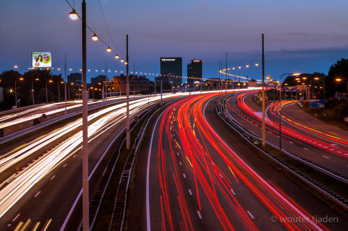 cartrails A12, utrecht, netherlands 13th july 2013 My first attempt at night photography, composite 