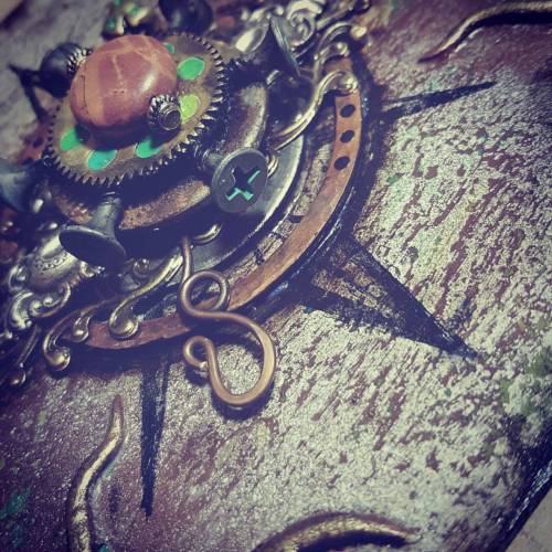 Ravages of Time and Space #thenavigator #steampunk #compass #spaceandtime #handmade #art #assemblage