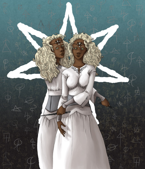 Sanar and Ryelle from the Old Kingdom series. I’ve always absolutely loved the visual idea of the Cl