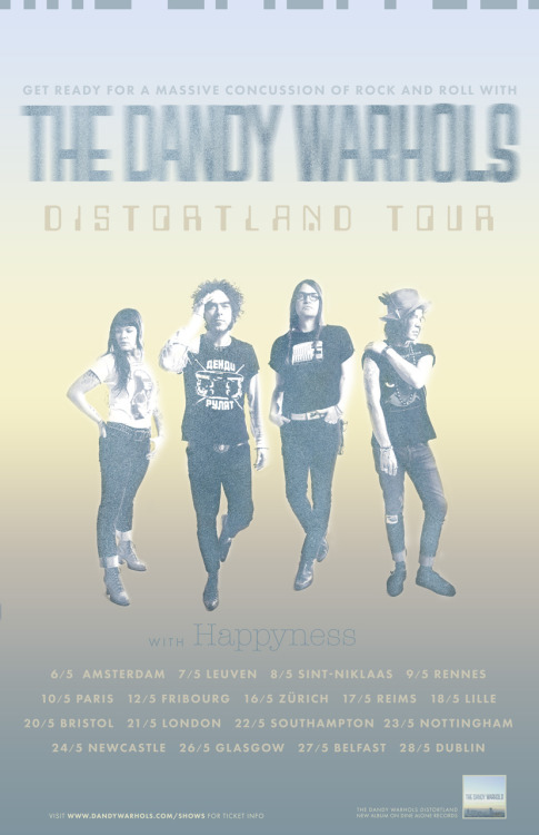 Our next live shows w/ @thedandywarholspdx + May 13th Bologna, IT at Covo Club & May 14th Padova, IT at Parco della Musica