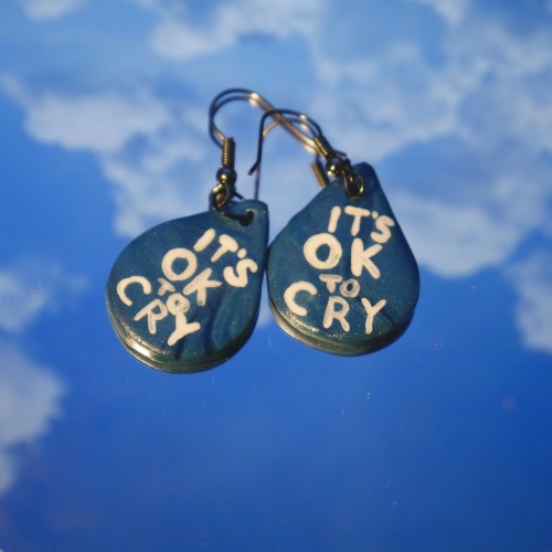 Earring Shop Update! Fruit stud earrings, “It’s Ok to Cry” dangle earrings, coffee earrings, flower 