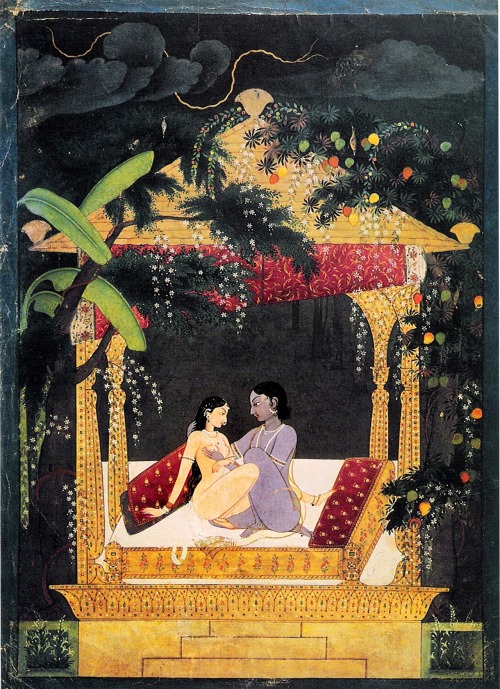 artofshunga: Krishna and Radha in a Pavilion18th century