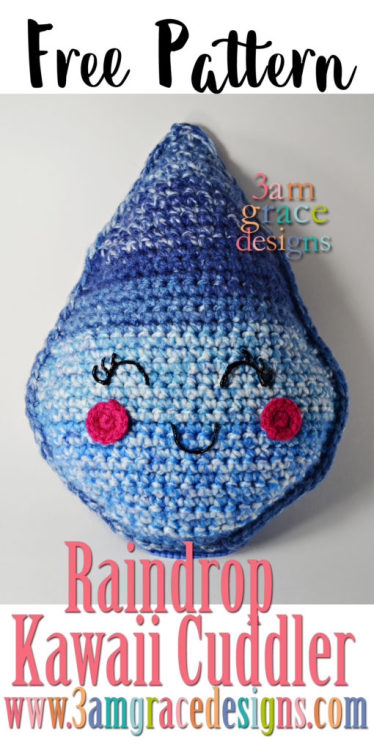 Raindrop Kawaii Cuddler - Free Crochet Pttern by 3amgracedesigns.