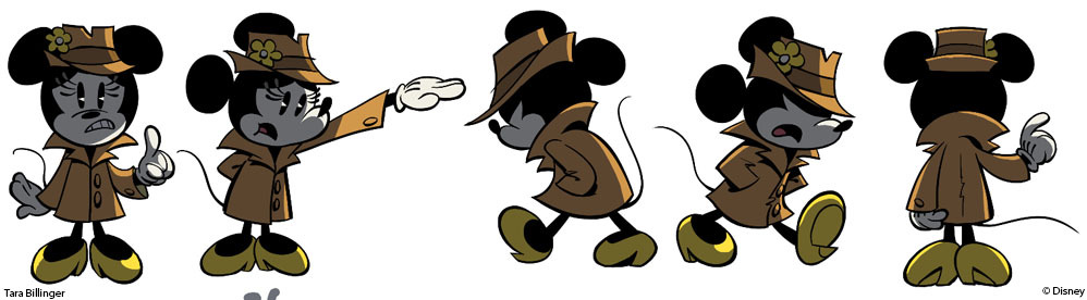 tarabillinger:  Turnarounds I did for “Sock Burglar.” Minnie in her film noir