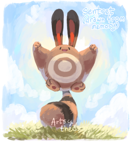 artsy-theo: Pokécember 2021 day 14: Luxio and Sentret, drawn from memory!