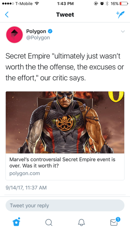 jwblogofrandomness: justthefangirl:  unicron1133:  thelulusoldier:  tinybuckylife:  laughingacademy:  counterpunches:  morepopcornplease:  captainevans: a little louder for the people of @marvelentertainment please. best paragraph: Secret Empire is the