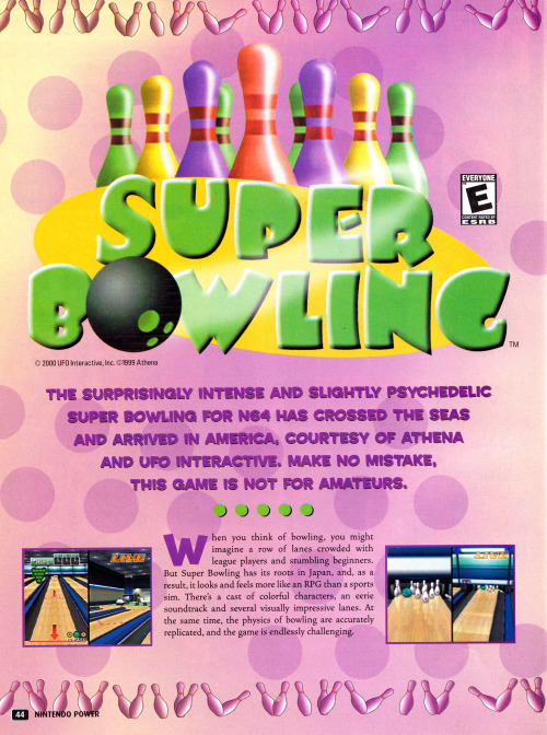 Nintendo Power rolls through Super Bowling.