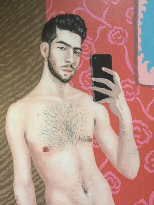 artbrunoleydet:Detail of « the private message » acrylic on canvas 30/24 inches 2020, uncensored version on brunoleydetmtl on Instagram 