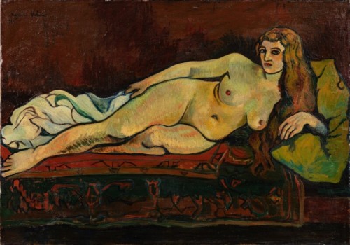 pintoras: Suzanne Valadon (French, 1865 - 1938): Nu allongé sur un canapé (1916) (via Sotheby’s)