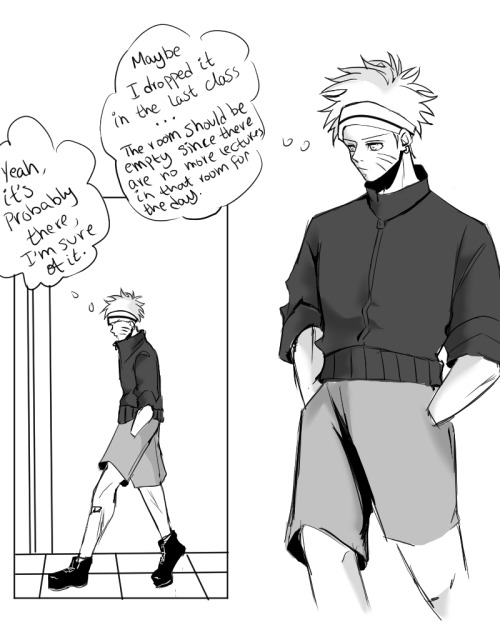 I’ve been wanting to draw this for a while! Highschool Au, Naruto is two years senior then Sasuke an