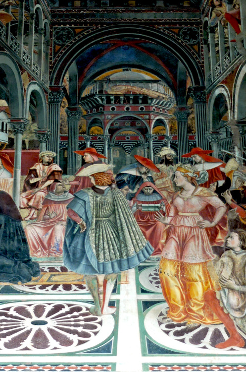 Pope Celestine III granting the privilege of autonomy to the Hospital by Domenico di Bartolo, 1441-4