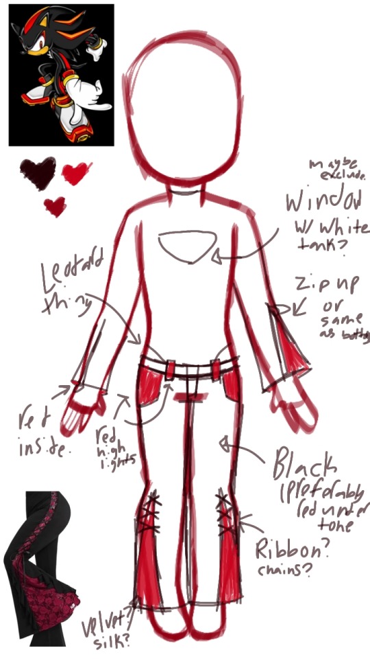 Taking A Fashion Class So I Thought I'd Draw A Shadow Inspired Outfit! And Since It's Shadow Themed,