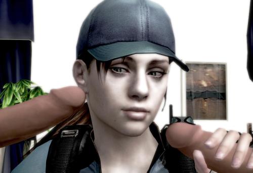 yapuuox:  Jill Valentine jerking off some dicks. 