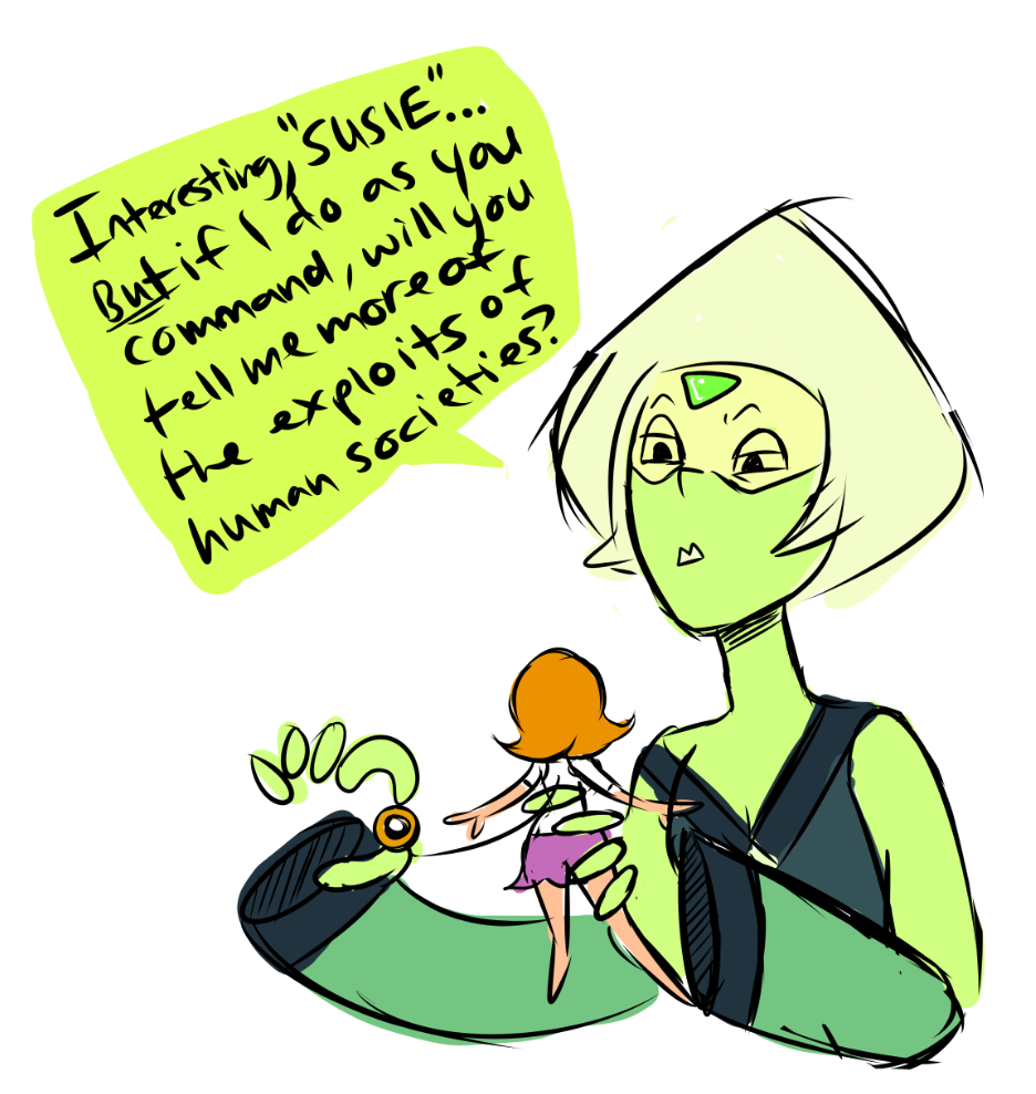 pastel-possum:  And then Susie and Peridot went off to conquer the Universe.But in