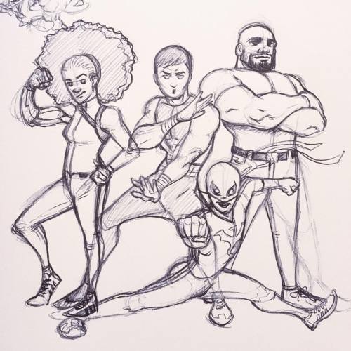 Tonight&rsquo;s #sketch: Heroes for Hire! Hm. Might actually finish/color this guy. This (made-up) l