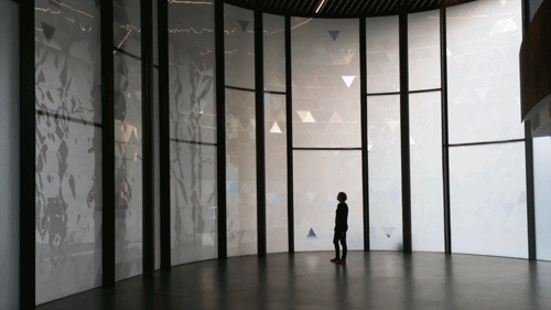 prostheticknowledge:ShadeInstallation by Simon Heijdens is a facade of cellular digital glass that r