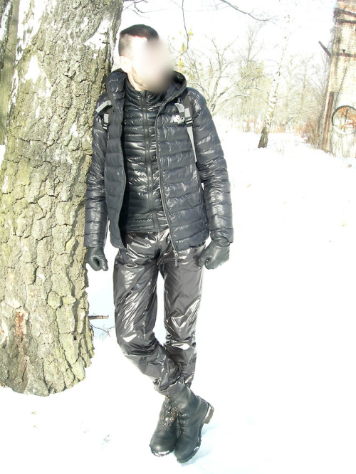 R@ZZ Gear, Durable Wear: Shiny Nylon R@ZZ Pants by Roman Azimov