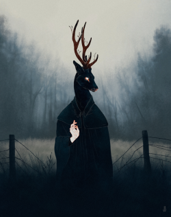 dappermouth: dappermouth: Deep woods hide saints of another kind  —  holy, unholy, beast and divine. Limited-edition, signed, 16x20″ prints of Deep Forest Saint are now available over at The People’s Print Shop! They’ve also got a little interview