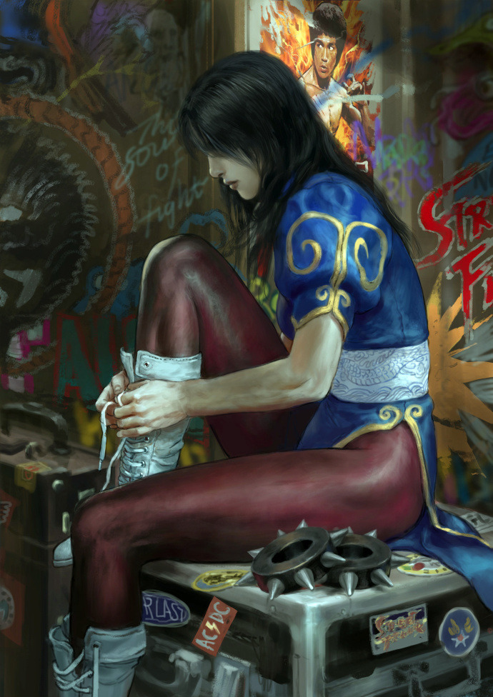 forzamentis:Amazing portraits of Guile, Chun Li, and Ryu from Street Fighter, by