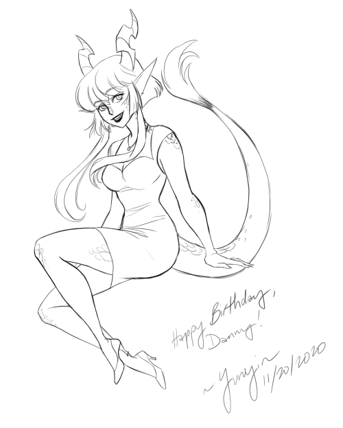Belated post of a sketch I made for @bowlersandtophats‘ birthday last month!