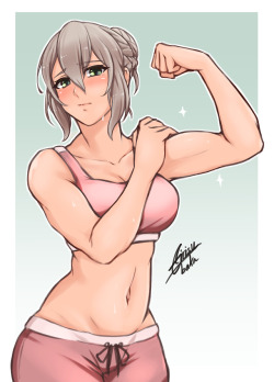 airisubaka:  Day 1 of Effie dedication week~ Of course we gotta go with the customary fitness outfit!