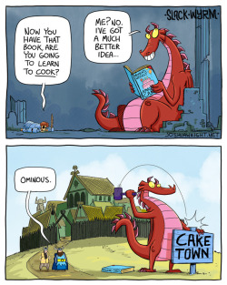 joshua-wright:   Slack Wyrm - No.235 - The Town formerly known as Berk.I know it looks a lot more like Edoras than Berk, but that’s only  because Edoras turned out to be a lot easier to draw ;P  Also, I don’t usually leave the comic’s number here