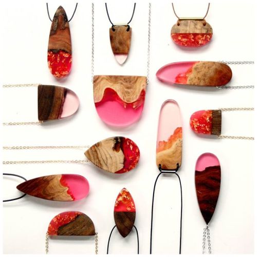 sosuperawesome:  Wood and resin -including glow in the dark- jewelry by BoldB on Etsy 