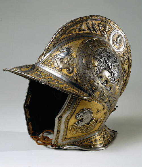 Helmet of Archduke Karl II of Austria, crafted by Giovanni Batista of Milan circa 1560.from The Kuns