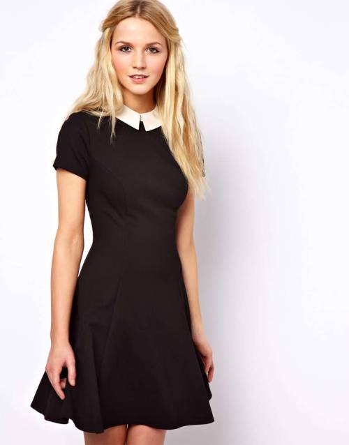 fuckyeahhotdresses: ASOS Skater Dress With Contrast Collar Shop for more Dresses on Wantering.