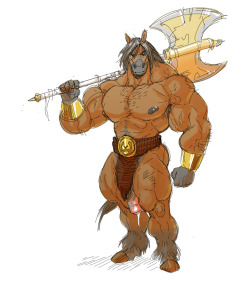 stagzuniverse:  Barbarian horse for @purplebirdman 