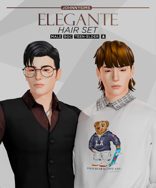 johnnysimmer: johnnysimmer: Elegante (Male Hair Set)This is not a big set but I absolutely loved the