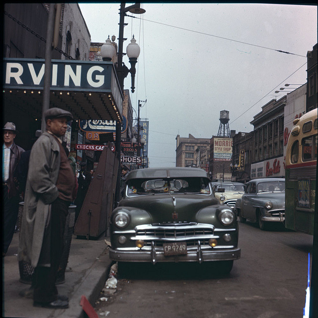 old-chicago:  1956. 1310 S. Halsted. Irving Theater. Just South of Roosevelt. 
