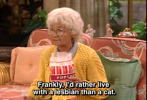 fullten:  furlockhound:  bifurpawzsfw:  THIS WILL ALWAYS BE FUNNY  Golden Girls is really deceptive because it’s downright savage and crude humor hidden in a show you think was a boring sitcom about old ladies. I mean, there’s more sex jokes than