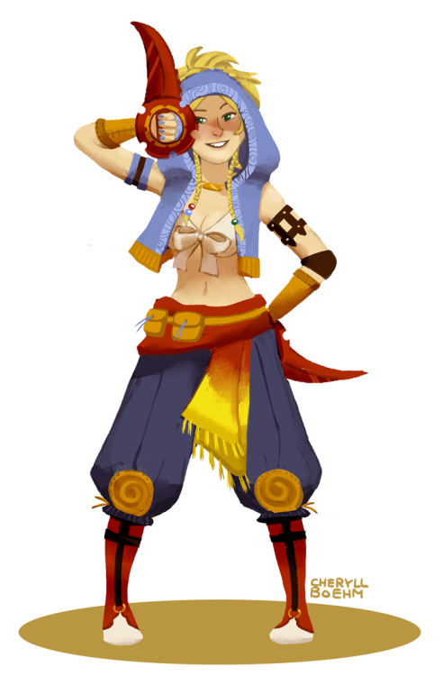 cherylldraws:FFX-2′s Rikku!As much as I like FFX-Rikku’s clothes, in my opinion it went quite overbo