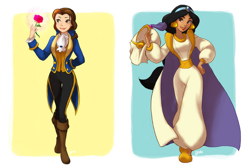 skunkandburningtires:  Disney heroine costume swaps by the intimidatingly talented