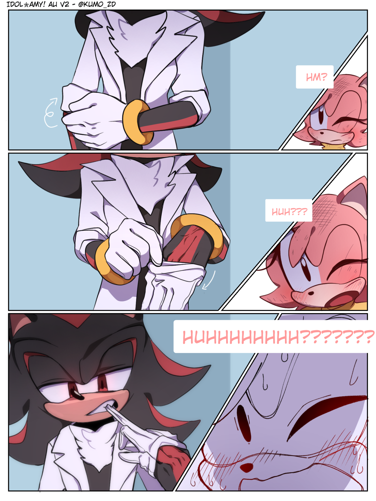 sonic the hedgehog, amy rose, and shadow the hedgehog (sonic) drawn by  kumo_zd