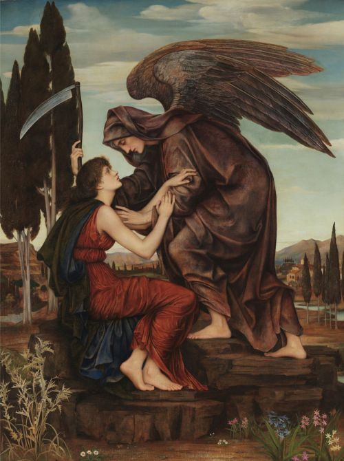 onethousandophelias:Evelyn de Morgan - The Angel of Death I (1880)