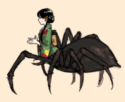 kukkymota:  Spider girl, little spider girl.