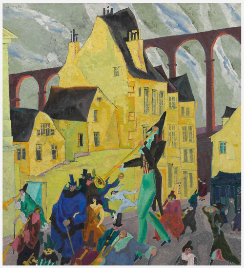 Lyonel Feininger, Carnival in Arcueil, 1911, Oil on canvas, 104.8 × 95.9 cm