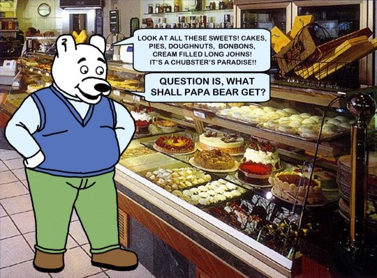 relishboi: I dont care if this is fetish art. this is how most of us feel whenever we go to krispy kreme. we are all papa bear 