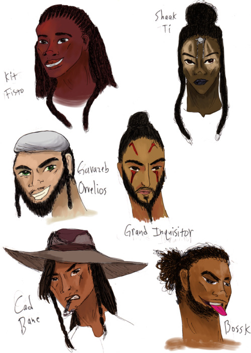 Some head shots, humanized versions of Star Wars aliens. i made sure to pick characters I’ve never s