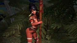 redfredsfm:  Quick pinup of Nidalee. Gonna try to do her dance animation in SFM to get back into animating.