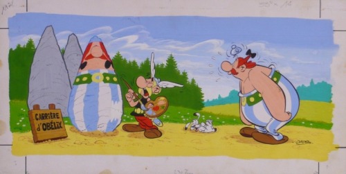 Uderzo, Astérix, Gouache pour une boite de gouaches&hellip;. par Albert Uderzo - oeuvre o